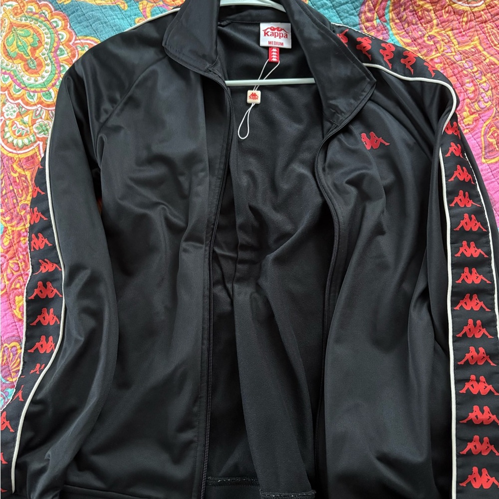 Kappa Black Jacket with Red Accents